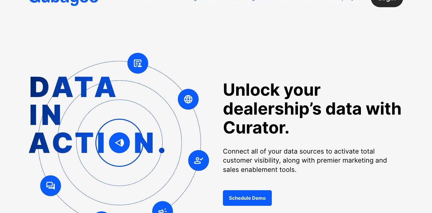 Страница Curator. Рекламный макет. Источник. gubagoo.com/curator