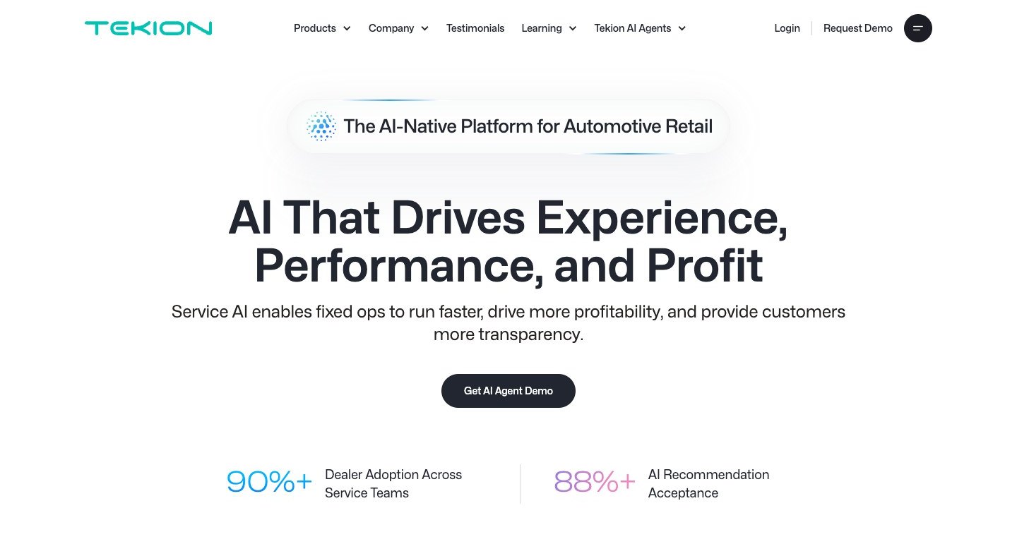 Страница Service AI. Рекламный макет. Источник. tekion.com, страница Service AI